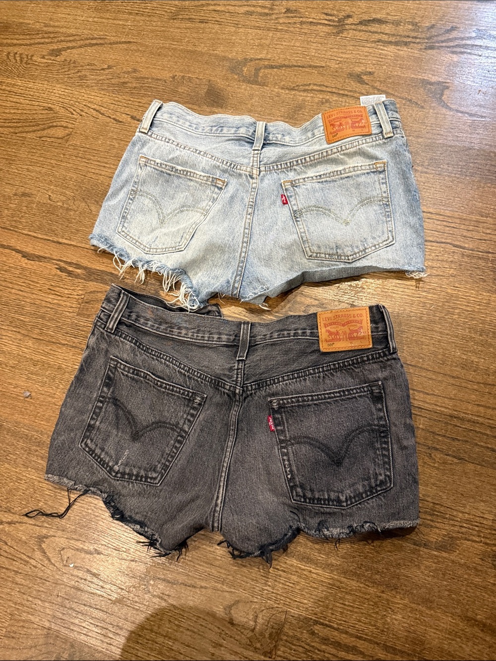 Levi's Distressed Denim Shorts - Light Blue & Charcoal - Picture 2 of 2
